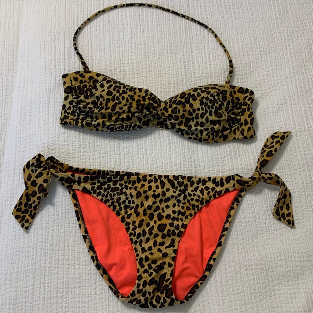 VS leopard print side tie bikini